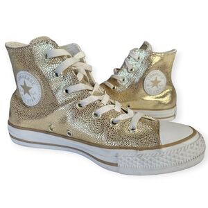 Converse Chuck Taylor All Star Stingray Metallic Leather Hi-Top Sneakers Size 8